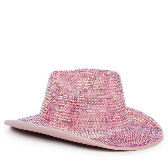 Dolls Kill Pink Rhinestone Bling Rhinestone Cowboy Cowgirl Hat Rodeo Party Fun main image 9